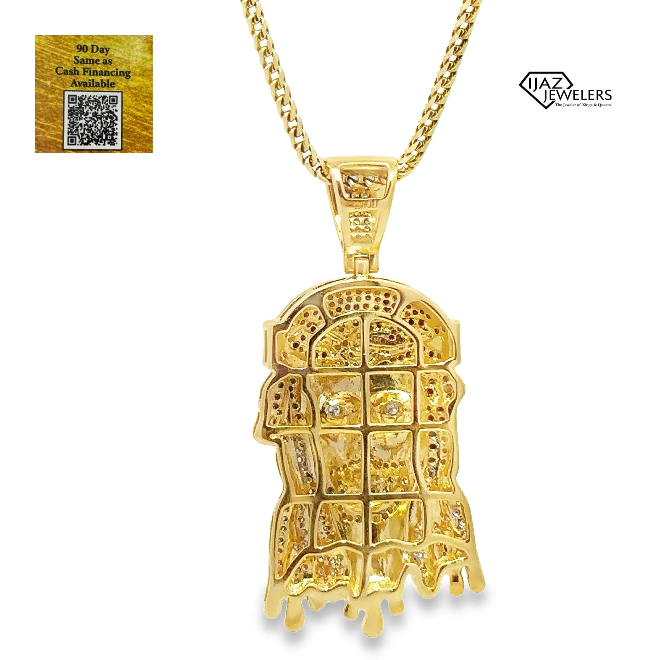 10K Gold 0.72 CTW Diamond Drippy Jesus Charm