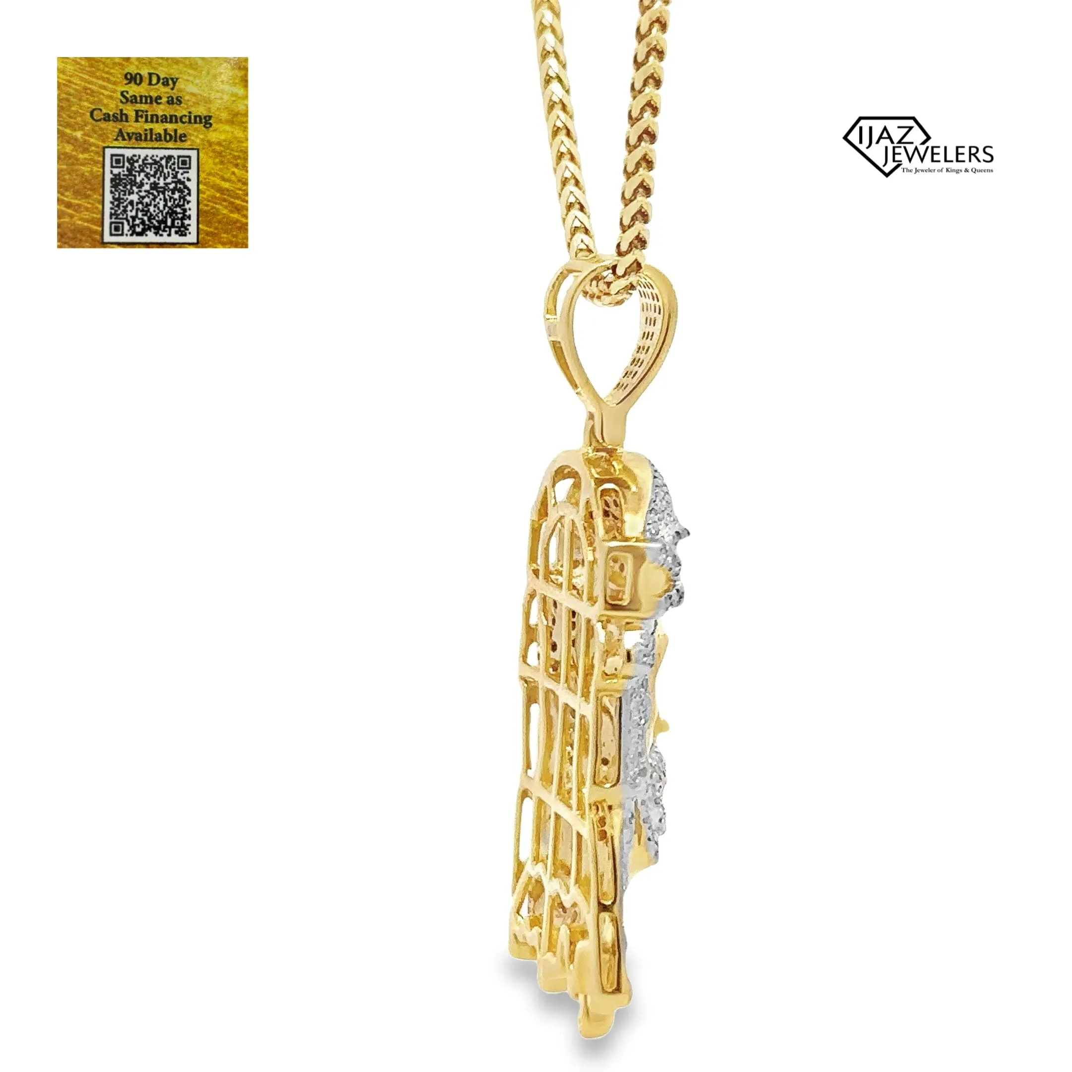 10K Gold 0.72 CTW Diamond Drippy Jesus Charm