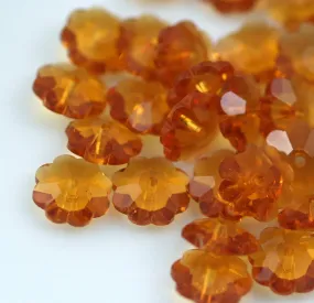 12 Vintage Ab Swarovski Crystal Rondelle Orange Flower Beads (8 Mm) CV118