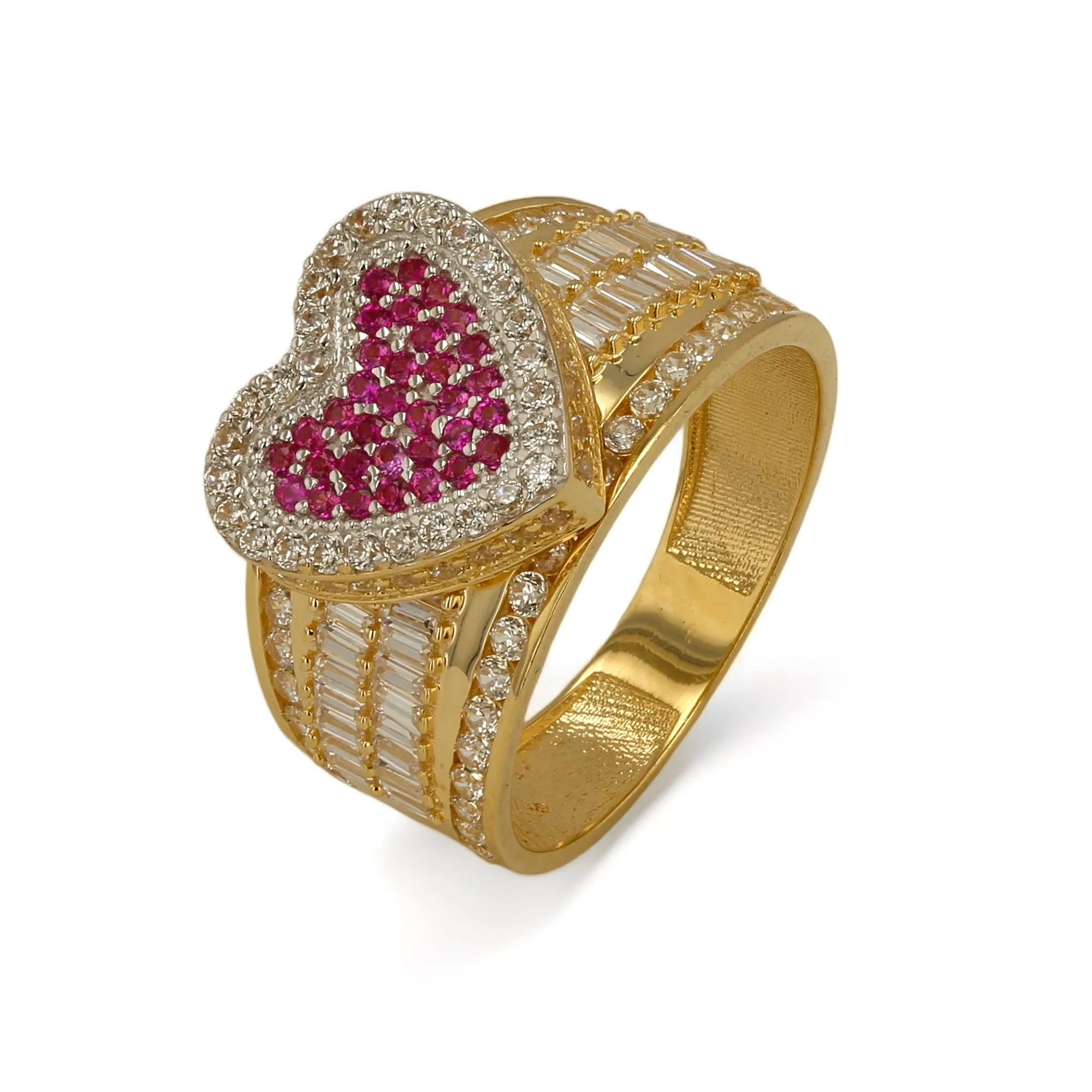 14K Yellow gold pink princess ring-227240