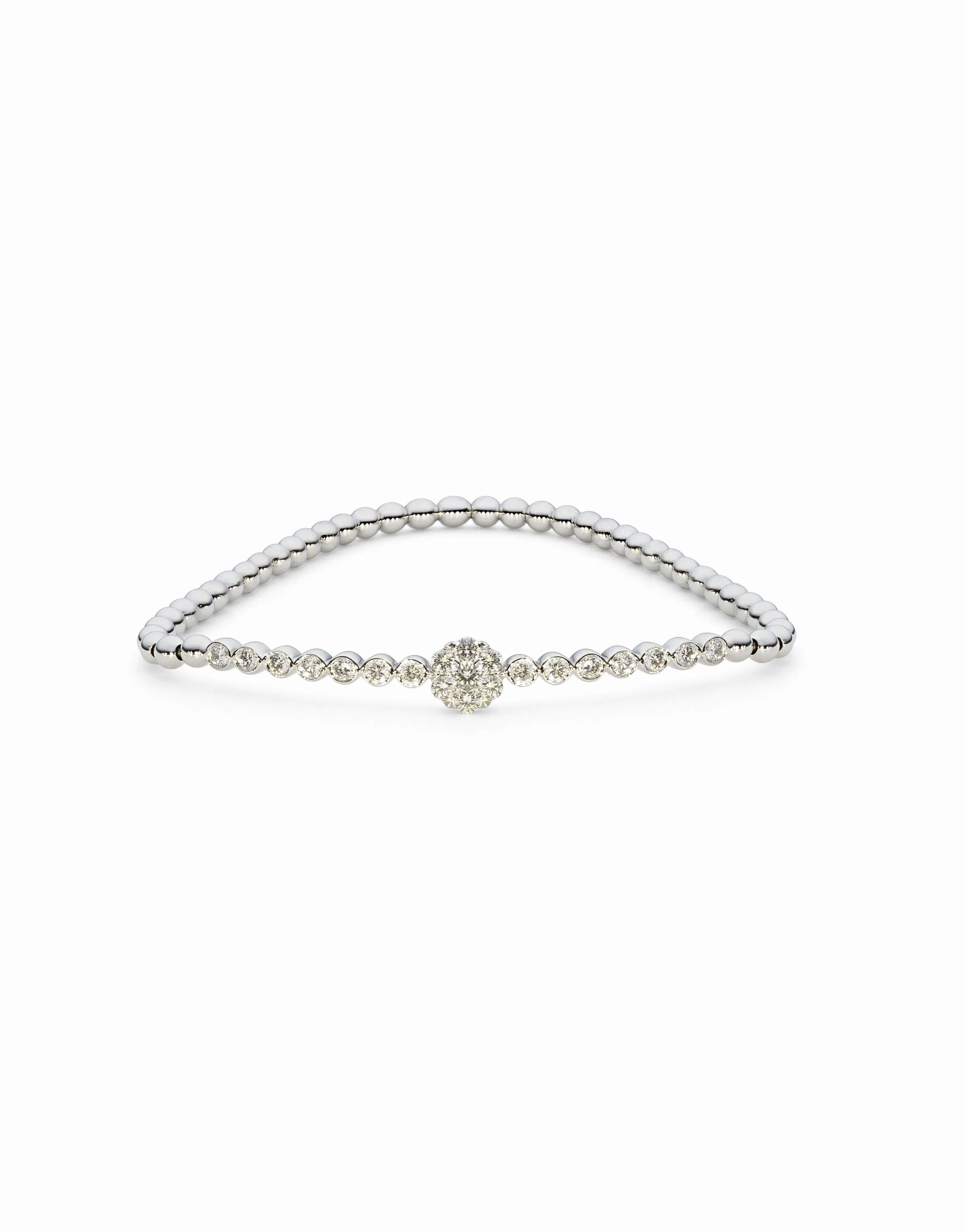 18K Yellow Gold Diamond Bangle W/ 0.75ct Channel Set Diamonds