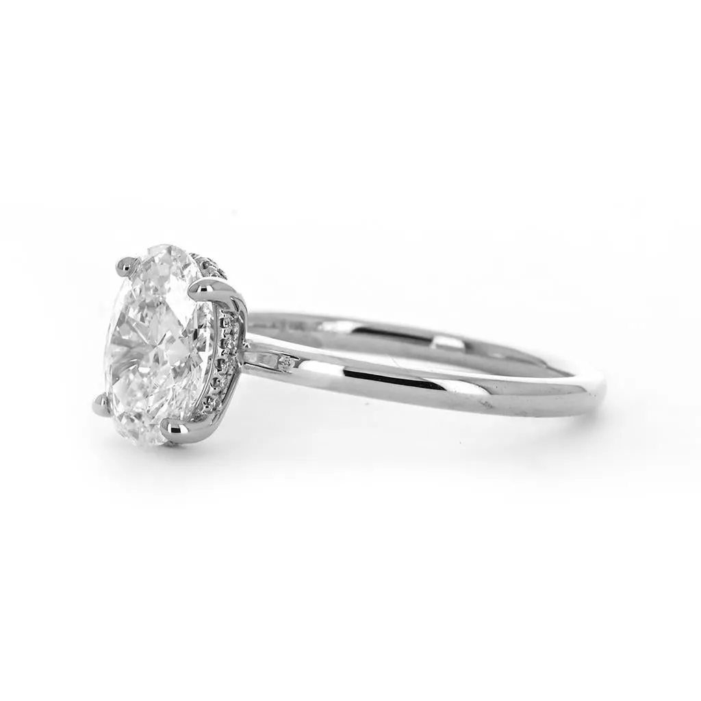 2.07ctw Oval Lab-Grown Diamond Engagement Ring, Signature Solitaire - 950 Platinum