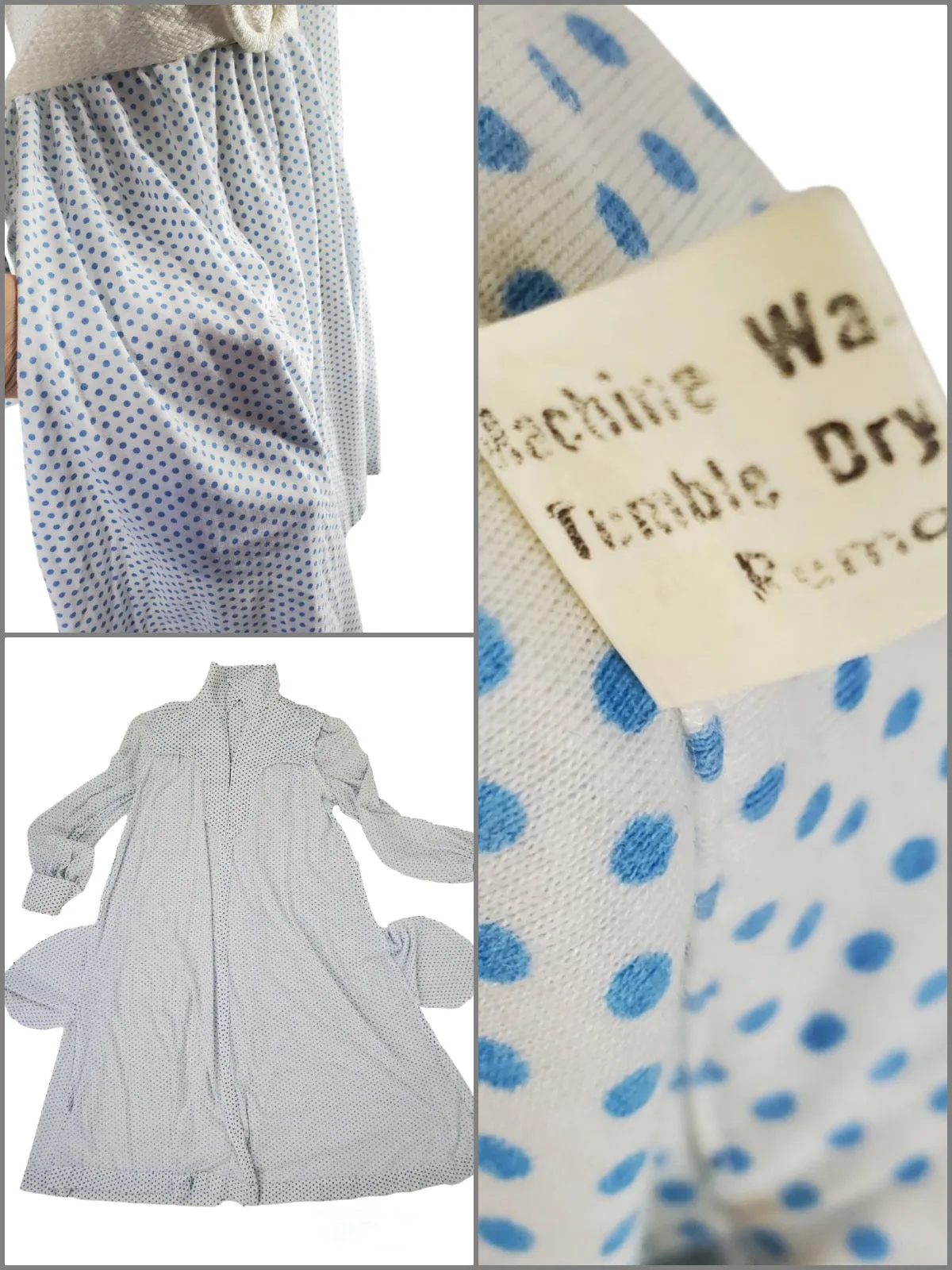 70s Polka Dot Jersey Tent Dress - sm, med