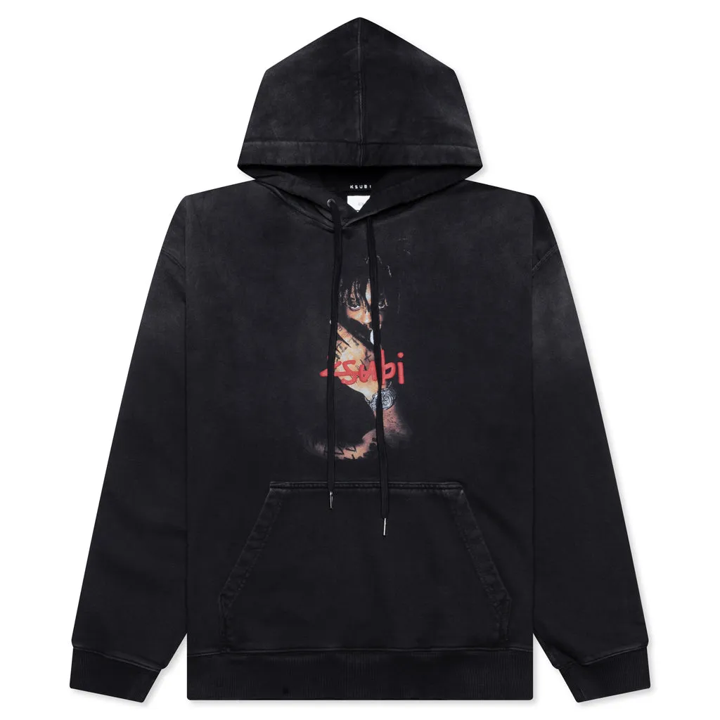 999 Juice Wrld Biggie Hoodie - Jet Black Fade