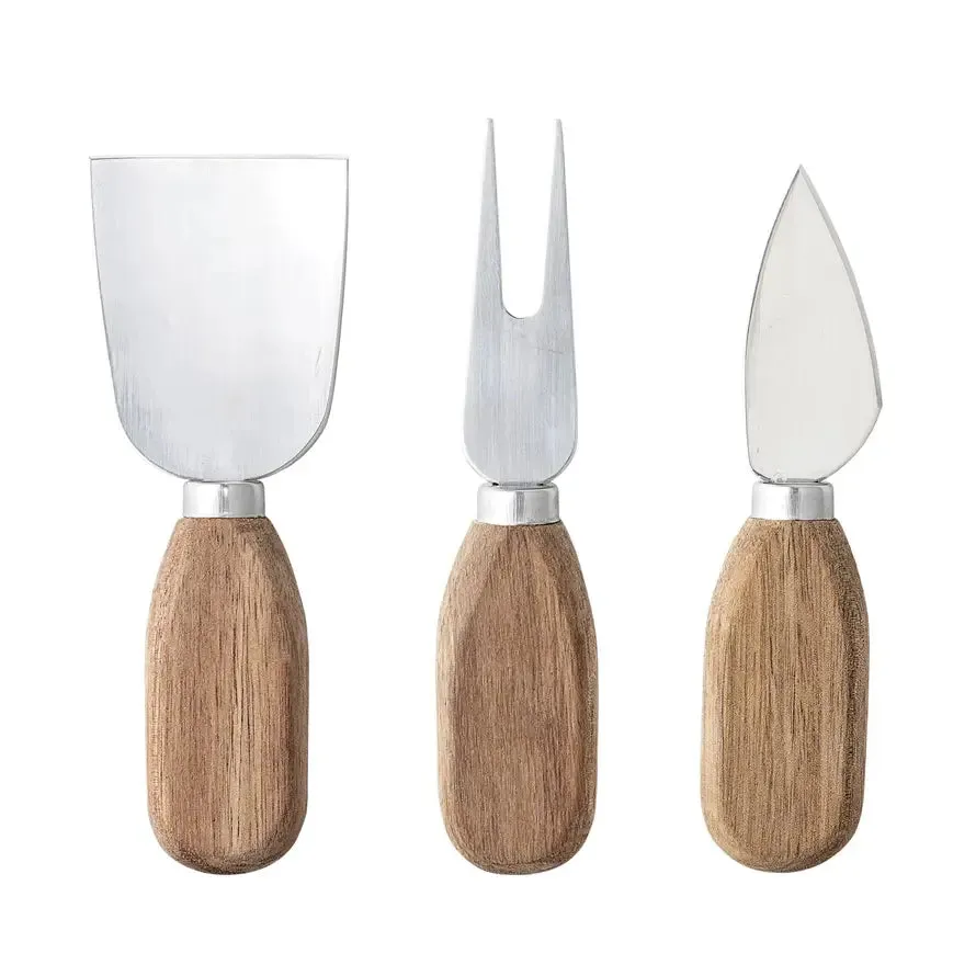 Acacia Wood Cheese Utensils, Set of 3