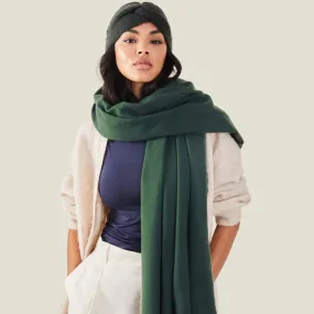 Accessorize London Women's Dark Green Grace Super-Soft Blanket Scarf