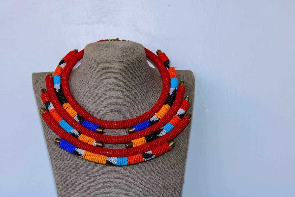 African beaded necklace, Beaded Necklace for women, African Beaded Jewelry, Moms gift, Christmas Gift for her, Zulu beaded necklace