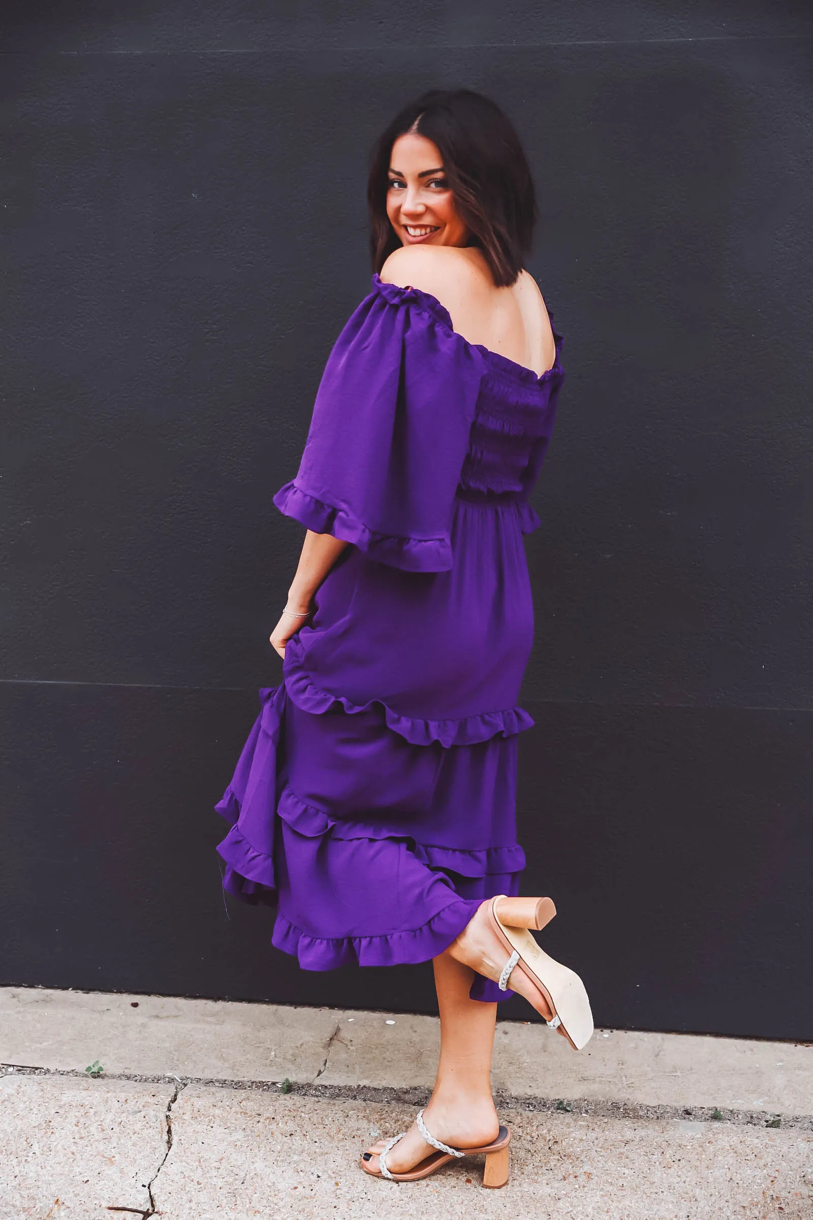 Alice Midi Dress-Purple