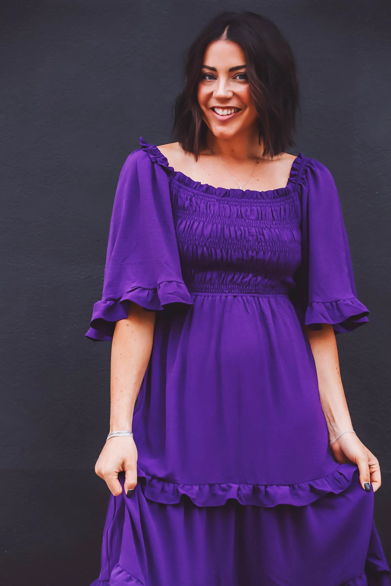 Alice Midi Dress-Purple