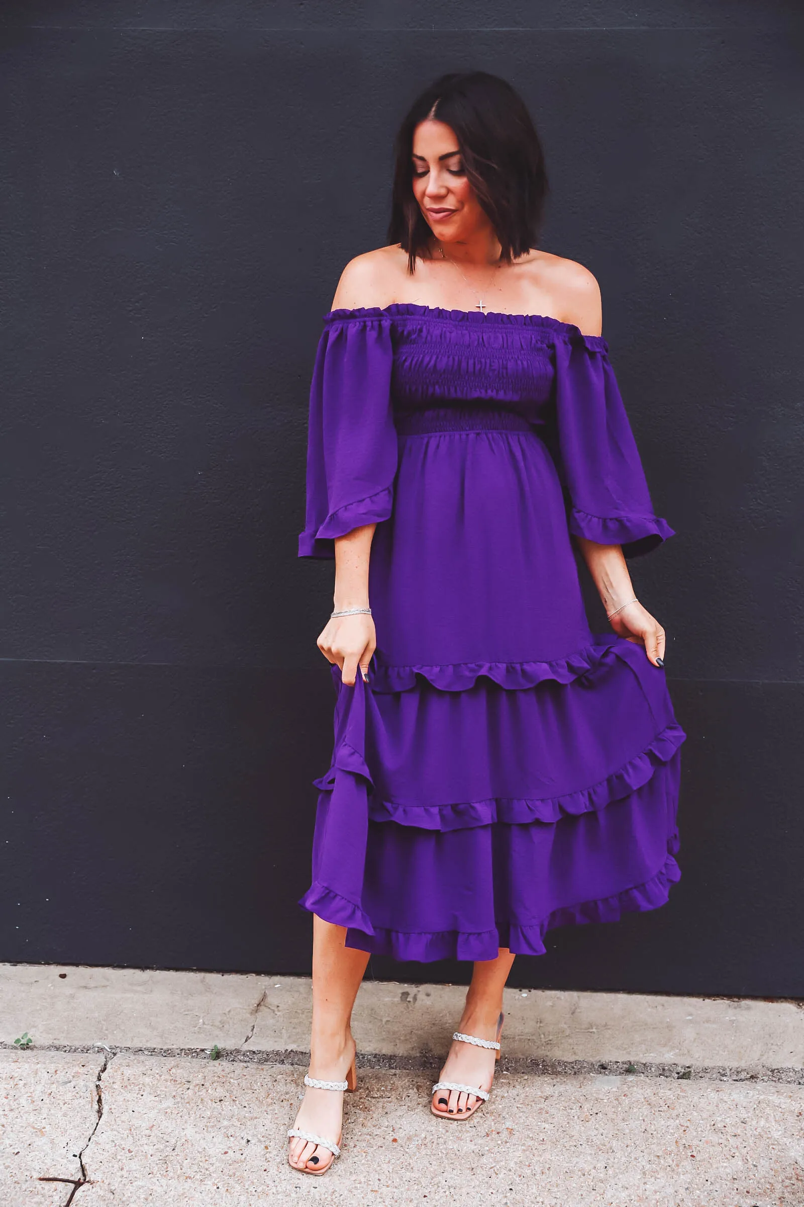 Alice Midi Dress-Purple