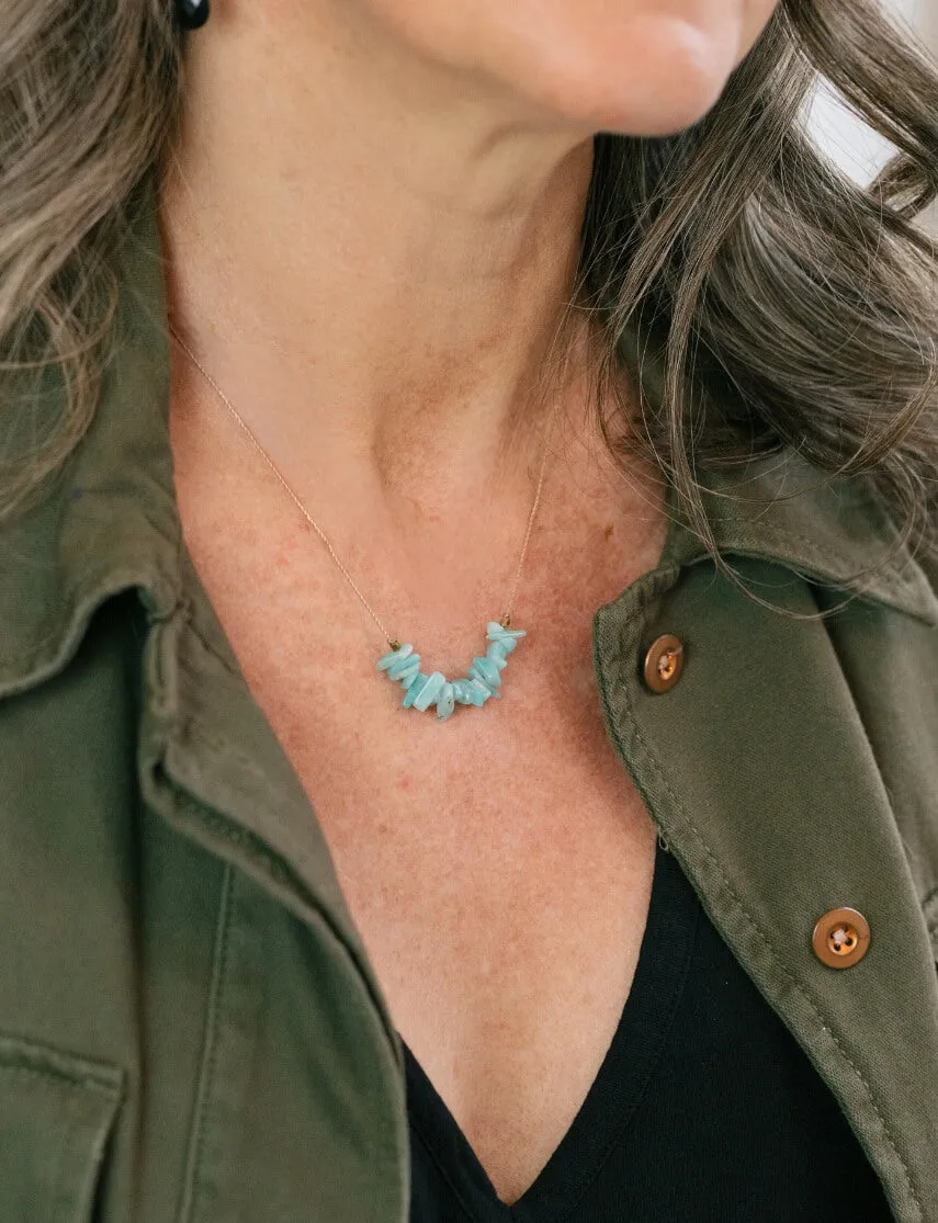 Amazonite Seed Necklace for Courage