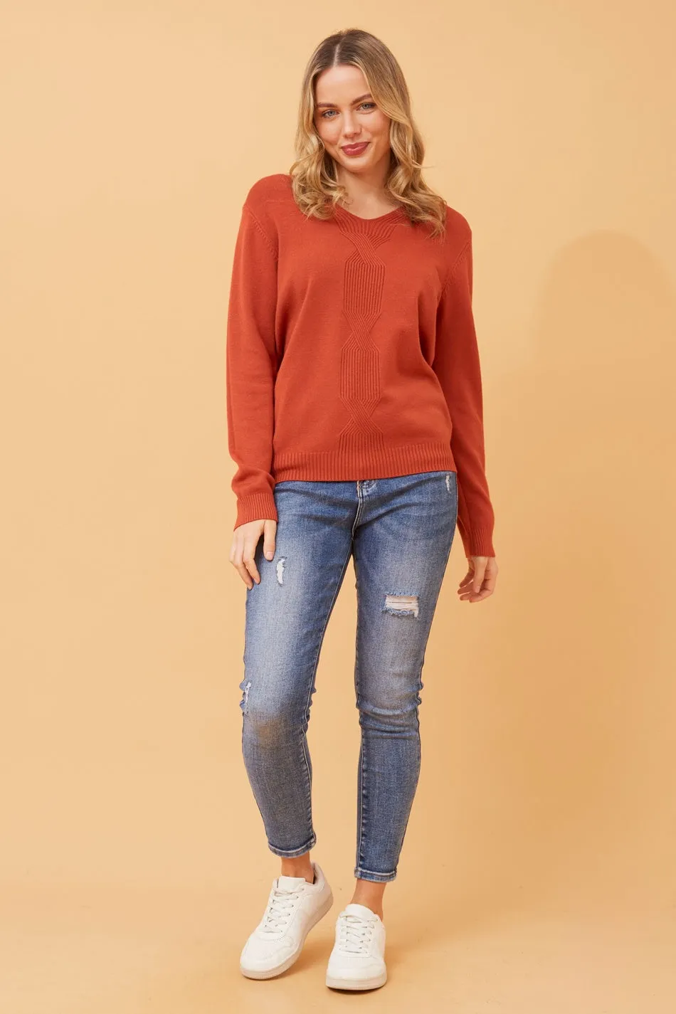 ANGIE ABSTRACT PATTERN KNIT JUMPER