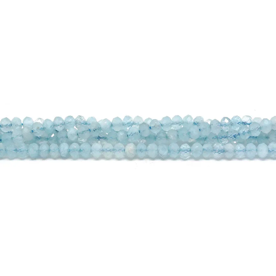 Aquamarine 3x4mm Faceted Rondelle - dsPremier