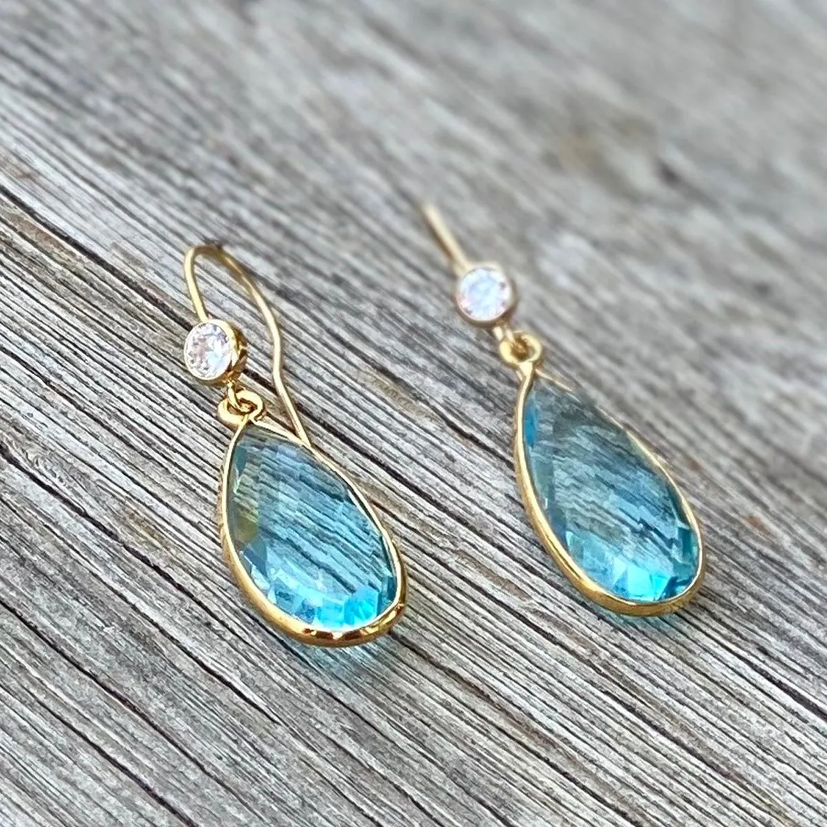 Aquamarine Crystal Earrings for Courage and Hope