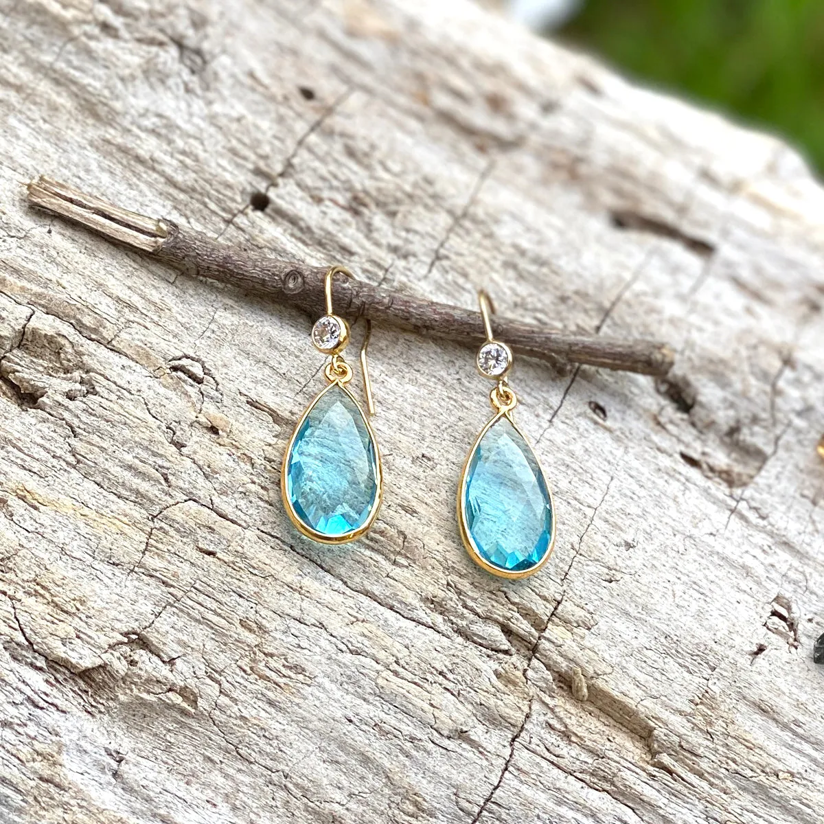 Aquamarine Crystal Earrings for Courage and Hope