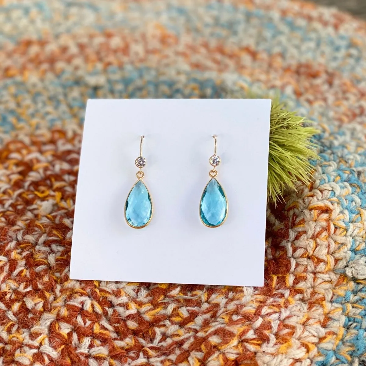 Aquamarine Crystal Earrings for Courage and Hope