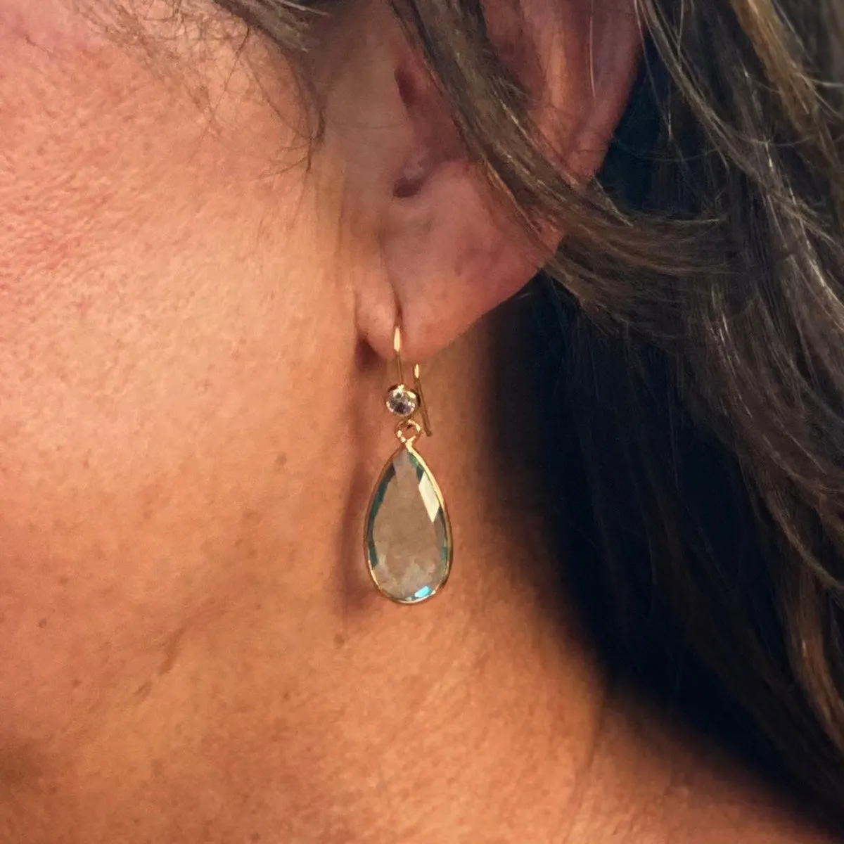 Aquamarine Crystal Earrings for Courage and Hope