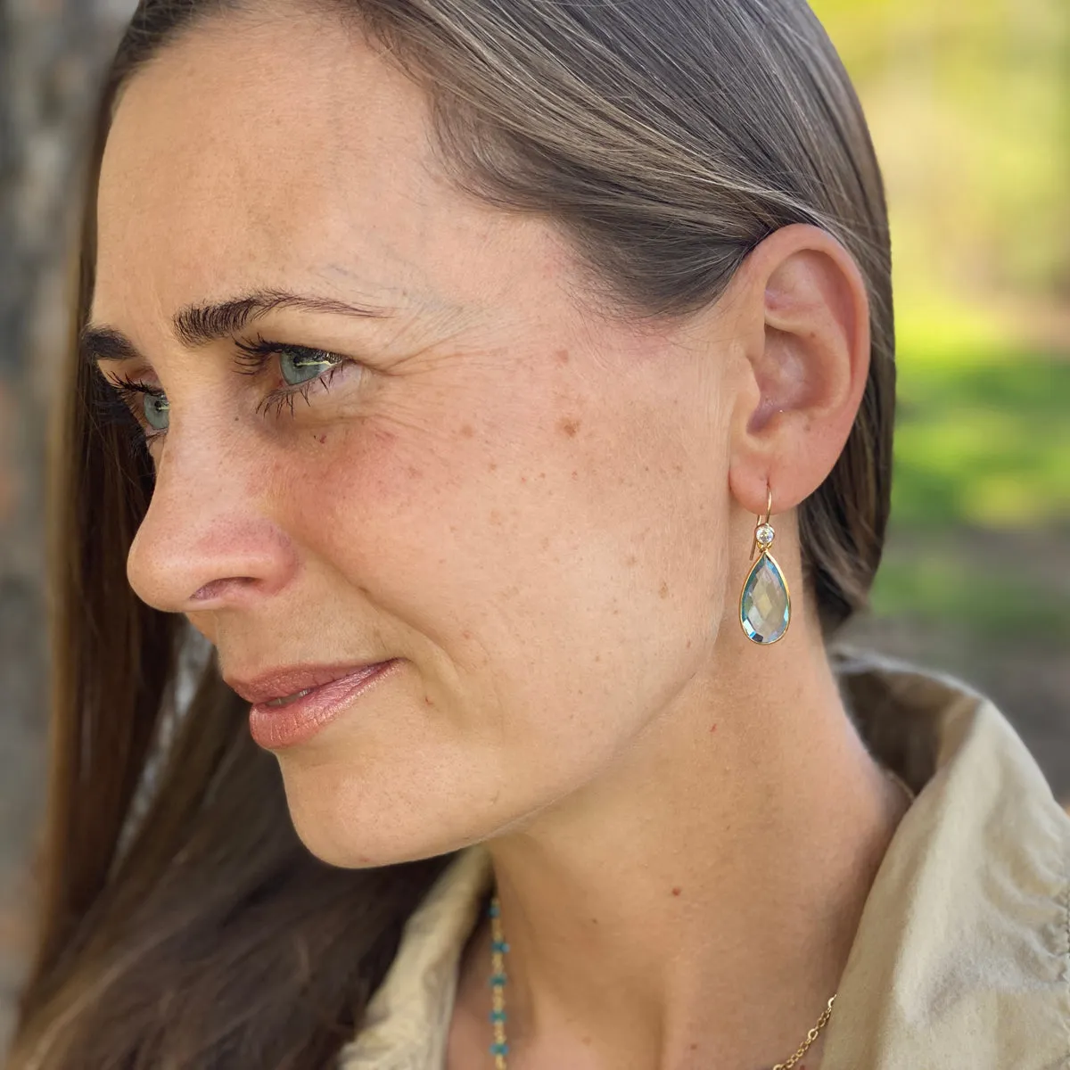 Aquamarine Crystal Earrings for Courage and Hope