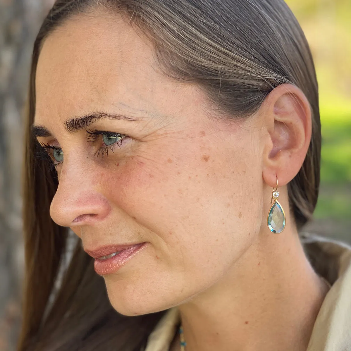 Aquamarine Crystal Earrings for Courage and Hope