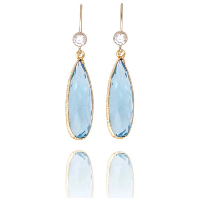 Aquamarine Crystal Earrings for Courage and Hope