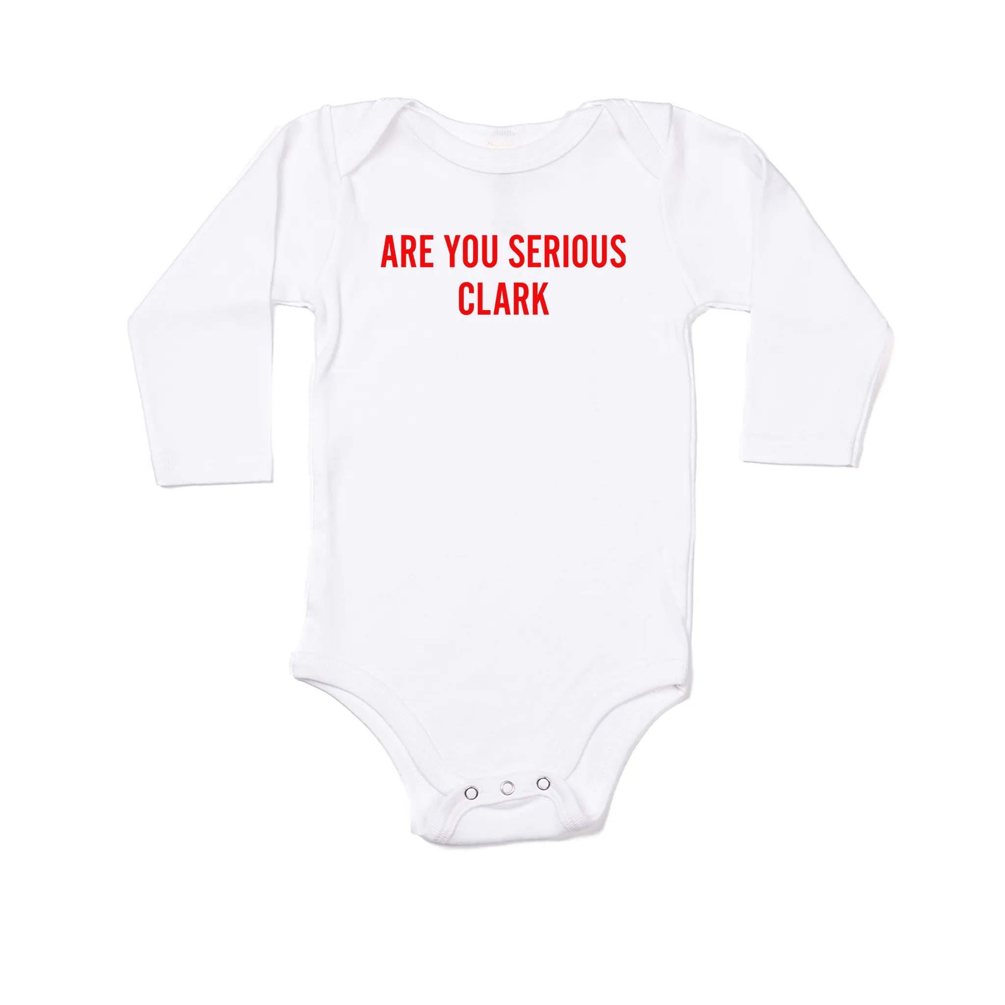 Are You Serious Clark (Red) - Bodysuit (White, Long Sleeve)