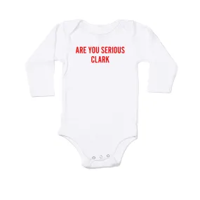 Are You Serious Clark (Red) - Bodysuit (White, Long Sleeve)