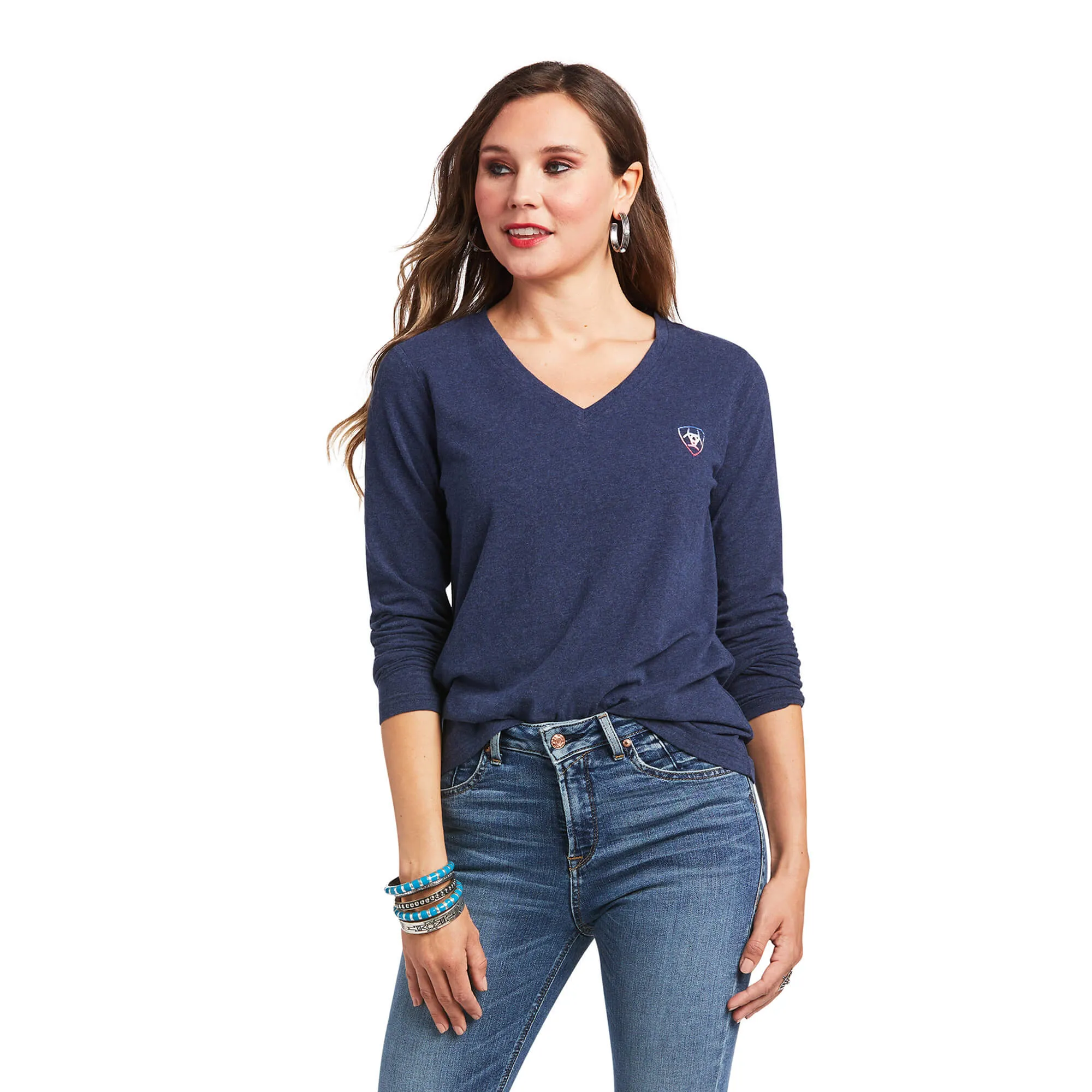 Ariat Women's Serape Thunderbird Tee- Navy