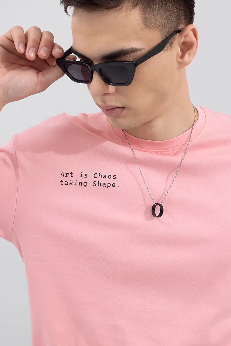 Art is Chaos Pink Oversized T-Shirt