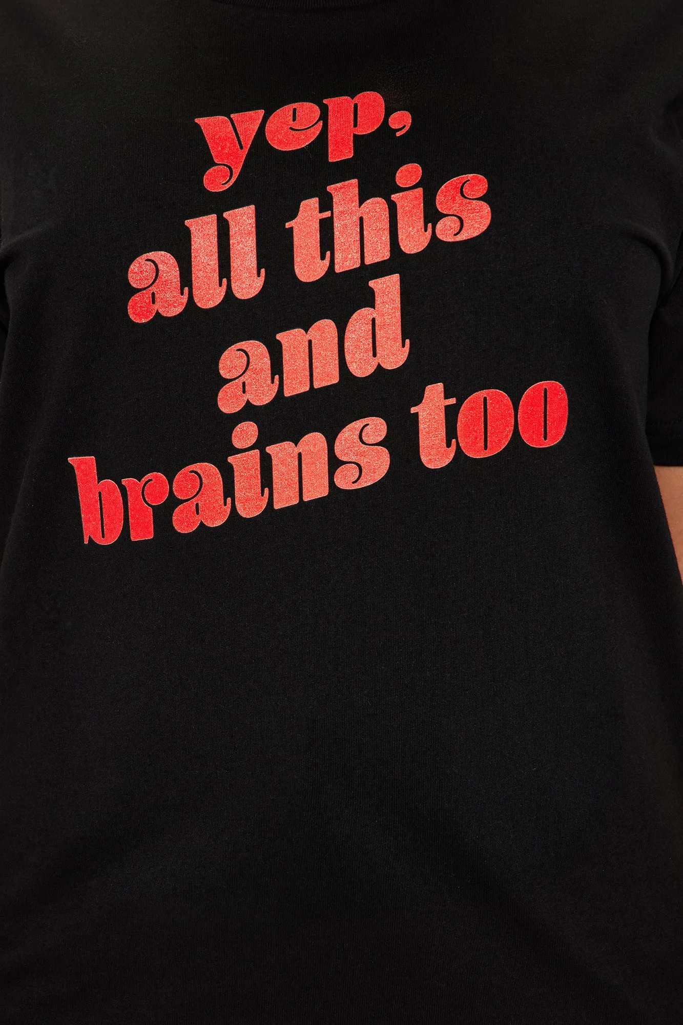 Beauty And Brains Graphic Tee - Black