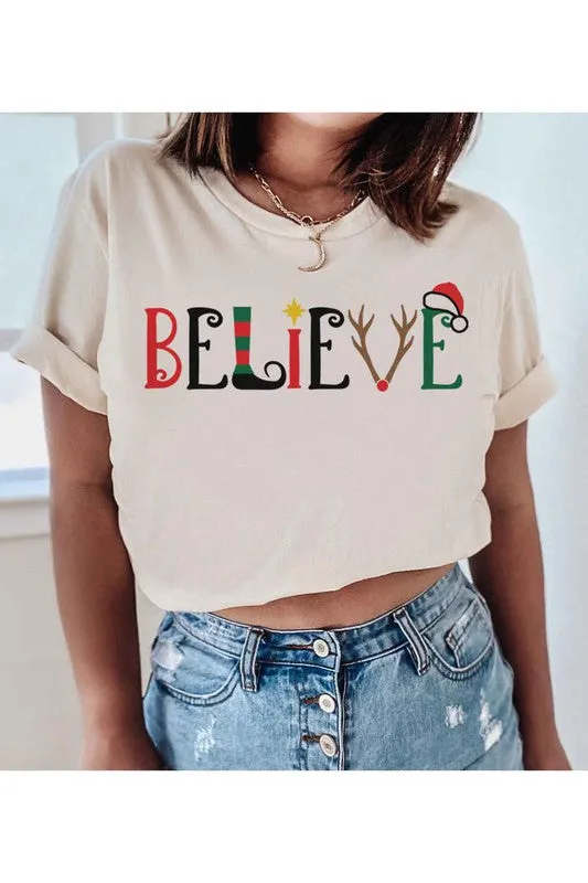 Believe Christmas T Shirt Plus Size