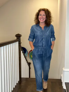 Bella Dahl Utility Jumpsuit in Dark Ombre Wash