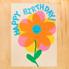 Birthday Flower Greeting Notecard