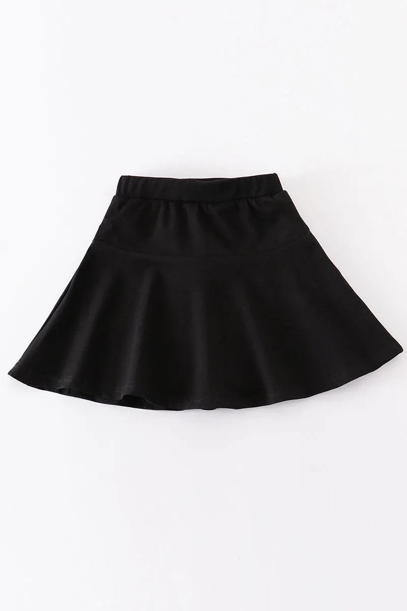 Black basic skort