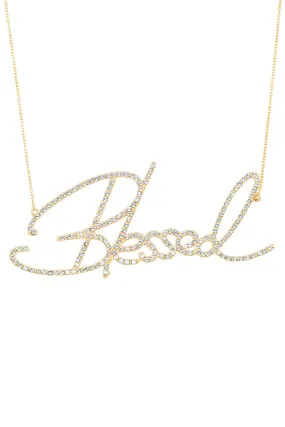 Blessed Nameplate Necklace - Extra Large