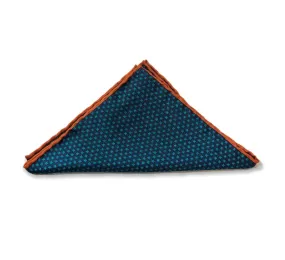 Blue With Orange Line Pocket Square