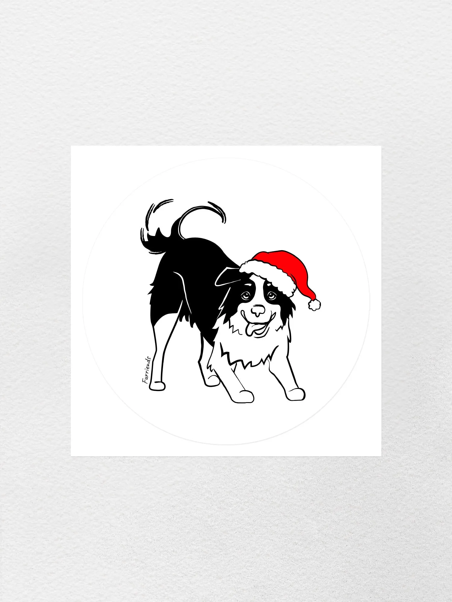 Border Collie Christmas Edition Sticker