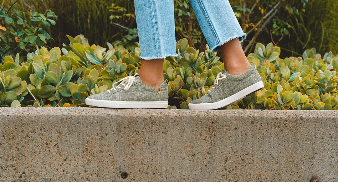 Cannon Women's Linen & Organic Cotton Sneakers | Olive