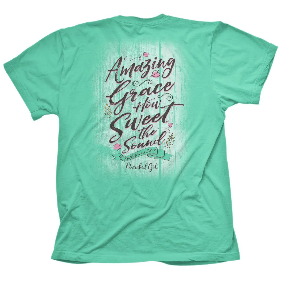 Cherished Girl Amazing Grace How Sweet the Sound Girlie Christian Bright T Shirt