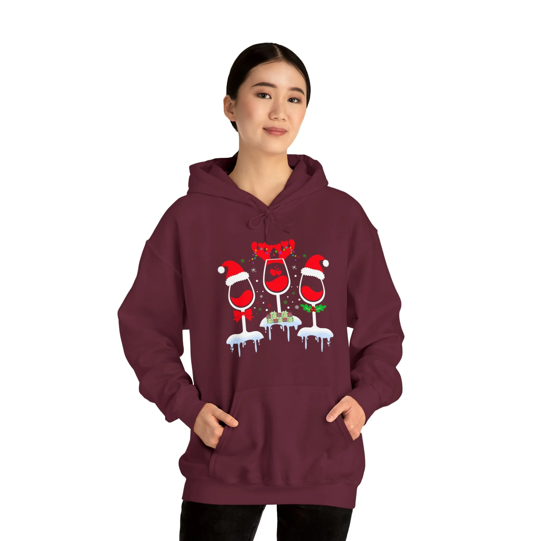 Christmas Wine Hooded Sweatshirt