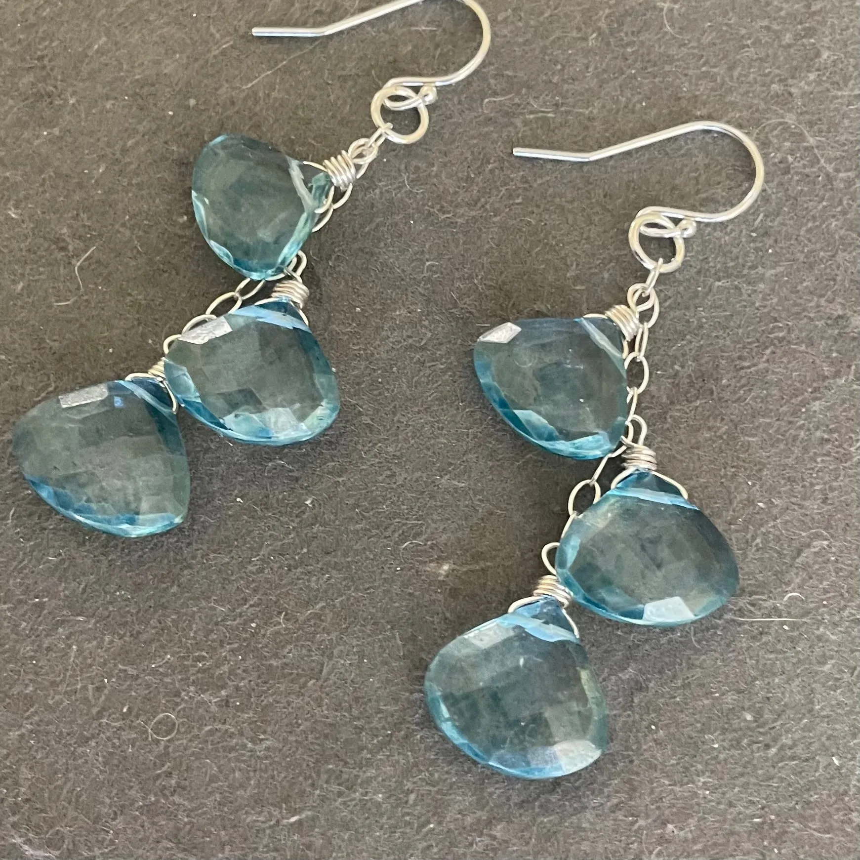 Clouds Mystic Blue Topaz Earrings