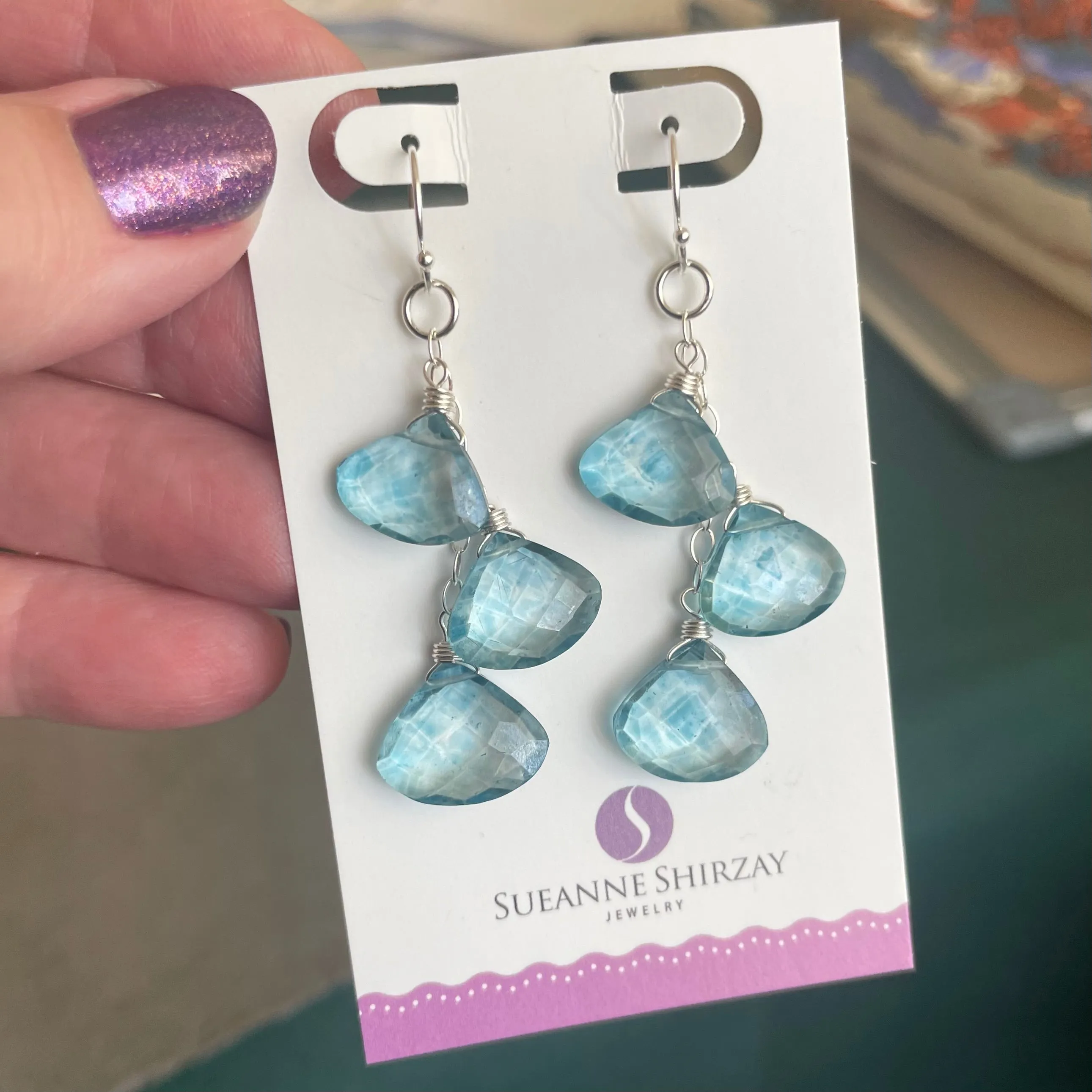 Clouds Mystic Blue Topaz Earrings