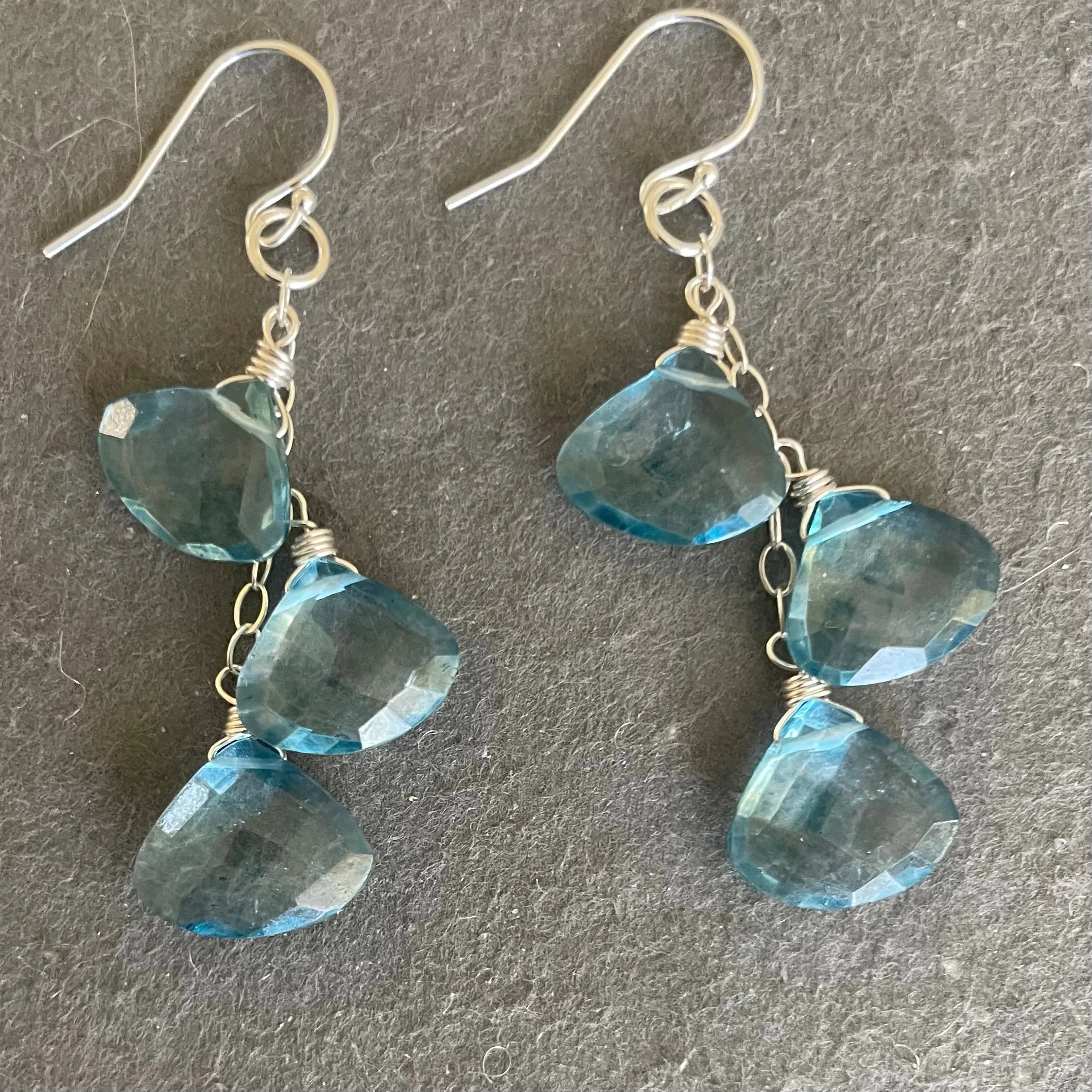 Clouds Mystic Blue Topaz Earrings