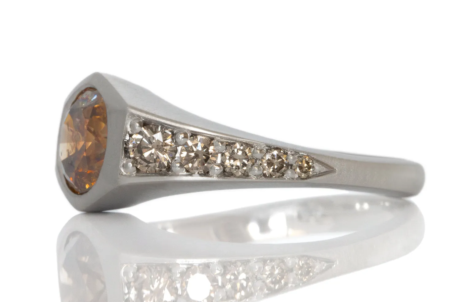 Cognac & Champagne Diamond Signet