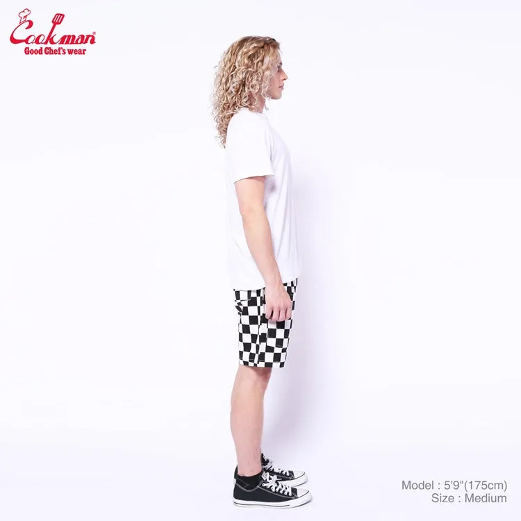 Cookman Chef Short Pants Front Pocket - Checker : Black