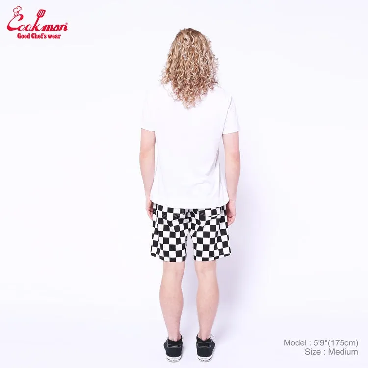 Cookman Chef Short Pants Front Pocket - Checker : Black