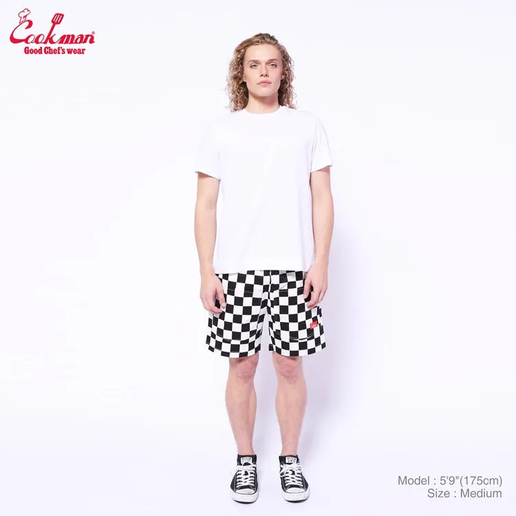 Cookman Chef Short Pants Front Pocket - Checker : Black