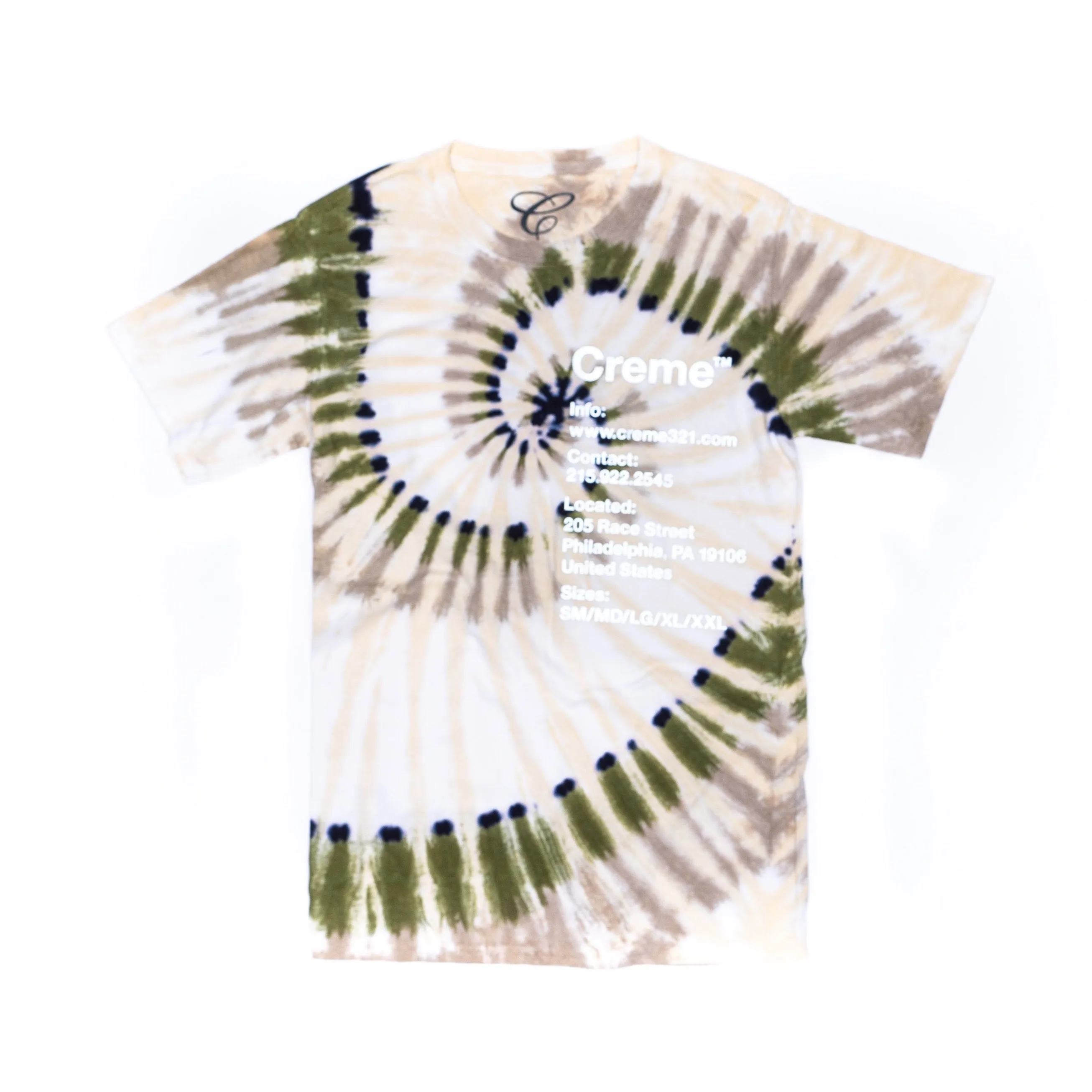 CREME PA INFO TIE DYE TEE - MOSS