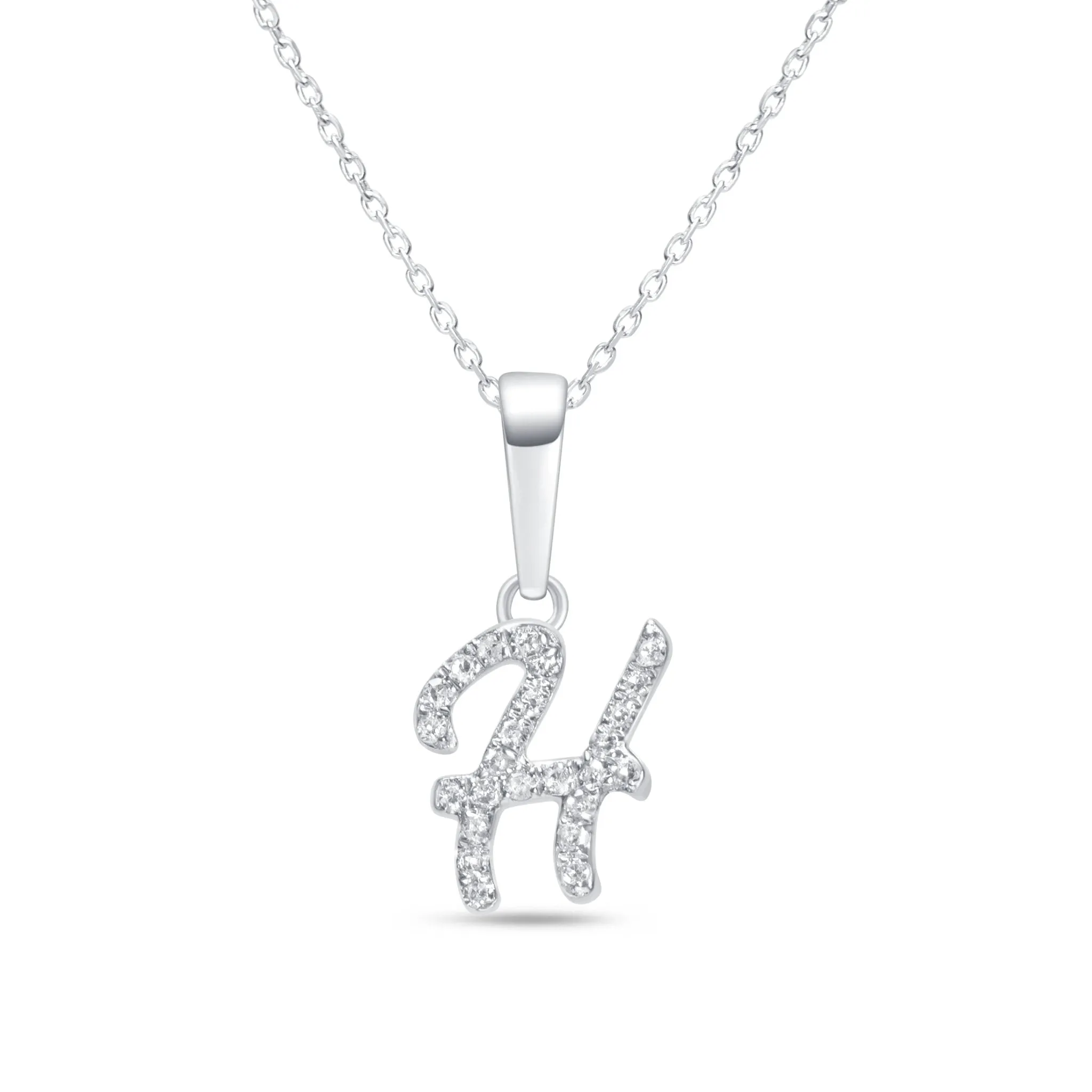 Cursive Diamond Initial Necklace