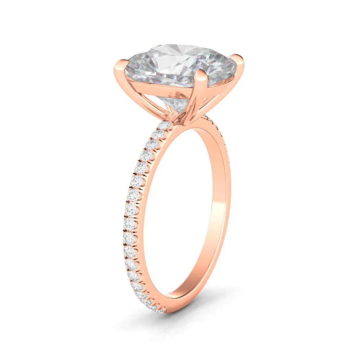 Cushion Cut Pave Diamond Ring