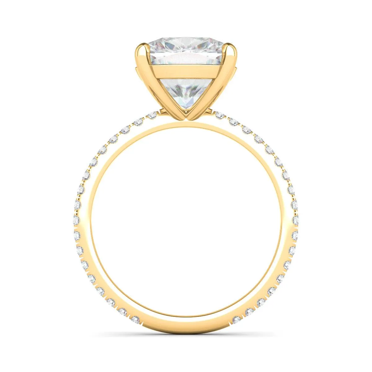 Cushion Cut Pave Diamond Ring